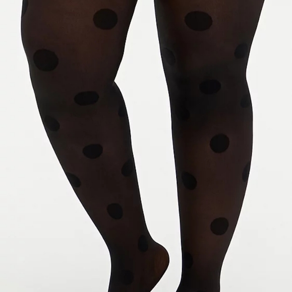 torrid Pants - Torrid Black opaque polka dot tights